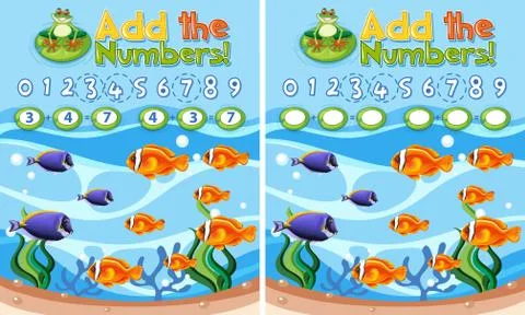 Add the numbers underwater reef イラスト素材