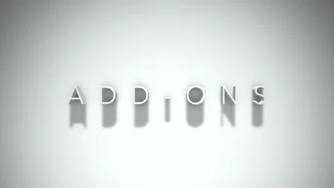 Add ons 3D title animation with shadows on a white background Stock Footage 297467416