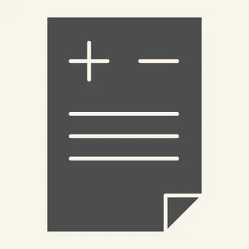 Add or delete document solid icon. File with plus and minus vector illustration Illustrazione stock