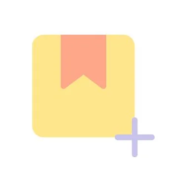 Add parcel flat color ui icon Stock Illustration