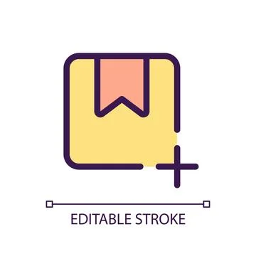 Add parcel pixel perfect RGB color ui icon Stock Illustration