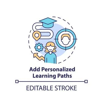 Add personalized learning paths concept icon Illustrazione stock