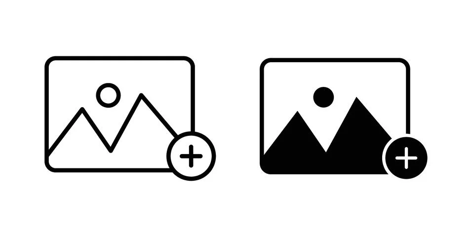 Add photo icon set. Vector EPS 10 イラスト素材