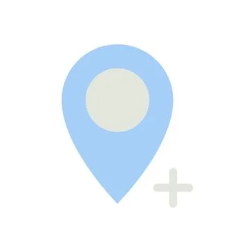 Add place to map flat color ui icon Stock Illustration