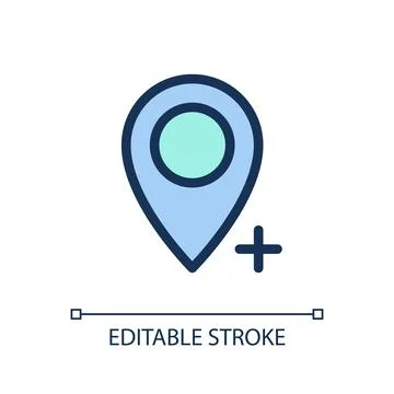 Add place to map pixel perfect RGB color ui icon 스톡 일러스트