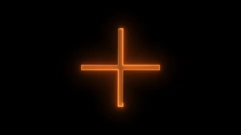 Add plus icon glowing neon brown color animation black background Stock Footage 274950867