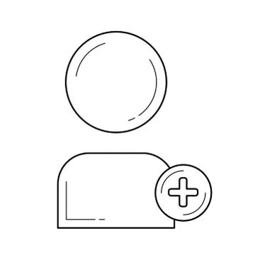 Add plus user line icon. Stock Illustration