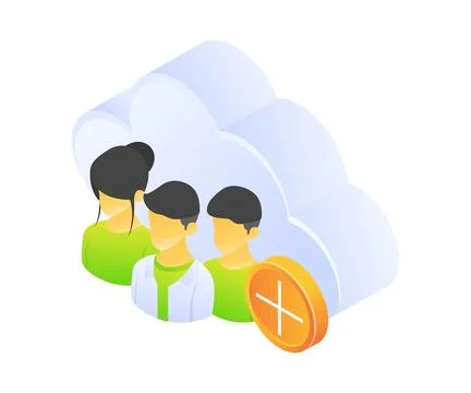Add profile group on cloud storage Stock Illustration