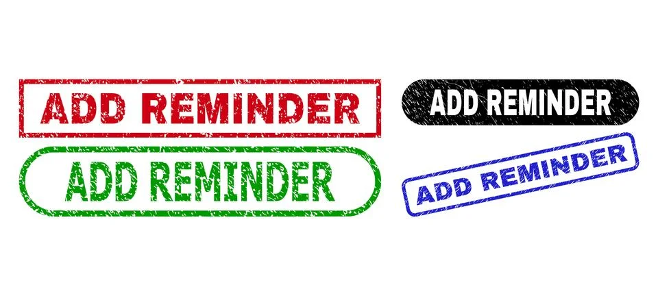 ADD REMINDER Rectangle Watermarks with Distress Surface Stock Illustration
