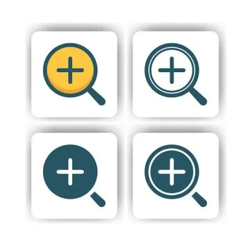 Add search icon  for mobile, web, and presentation with flat color vector ill Ilustración de archivo