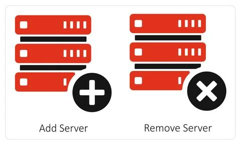 Add Server and Remove Server Stock Illustration