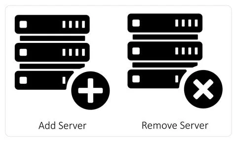 Add Server and Remove Server Stock Illustration