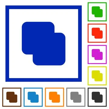 Add shapes flat framed icons Illustrazione stock
