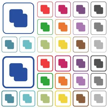 Add shapes outlined flat color icons Stock Illustration