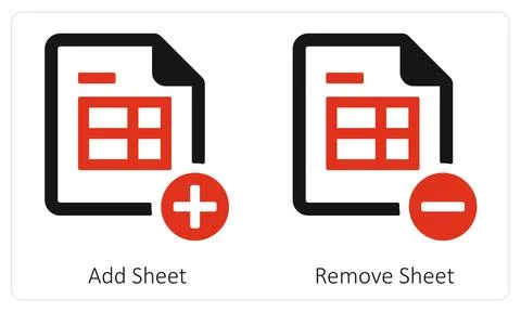 Add Sheet and Remove Sheet Stock Illustration