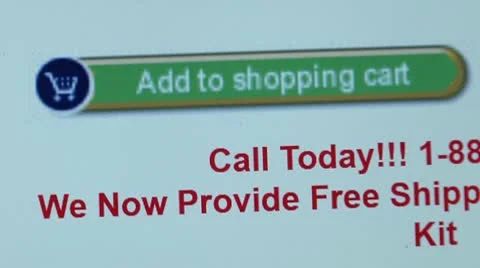 "Add to Shopping Cart" button. Internet Shopping. Stock Footage 10757611