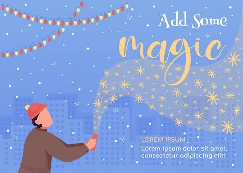 Add some magic poster flat vector template Stock Illustration