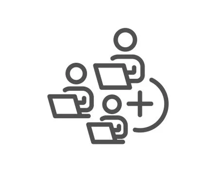 Add team line icon. Teamwork sign. Vector Stock Illustration