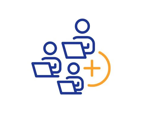 Add team line icon. Teamwork sign. Vector Illustrazione stock