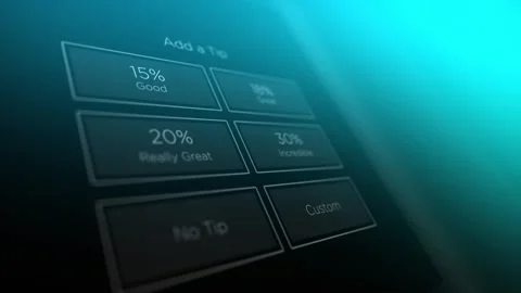 Add a Tip Screen for Generic Device for Restaurant Waitress Device Stock Footage 346537815