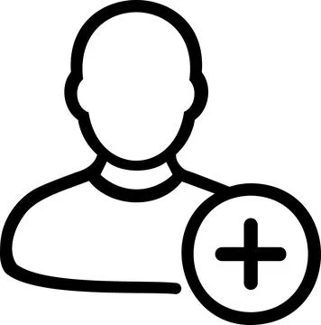 Add user account profile plus line icon Stock Illustration