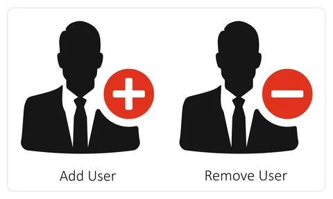 Add User and Remove User Stock Illustration