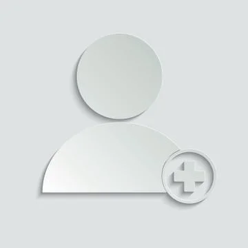 Add User icon. Profile Avatar sign. plus user icon.  Black vector Stock Illustration