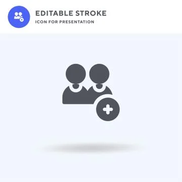 Add User icon vector, filled flat sign, solid pictogram isolated on white, lo Stock Illustration