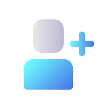 Add user pixel perfect flat gradient two-color ui icon Illustrazione stock