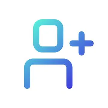 Add user pixel perfect gradient linear ui icon Stock Illustration