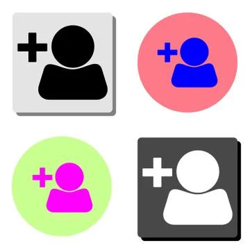Add user profile. flat vector icon Stock Illustration