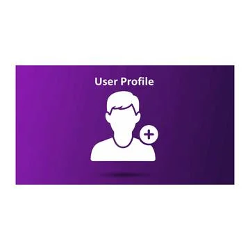 Add user profile icon on purple textured background Stock Illustration