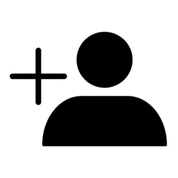 Add user solid icon. User profile illustration isolated on white. New friend Stockillustratie