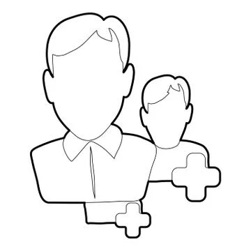 Add users icon, isometric 3d style Stock Illustration