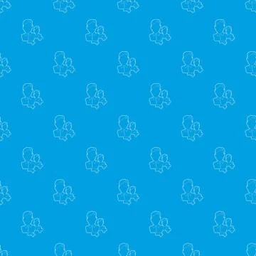 Add users pattern seamless blue Illustrazione stock