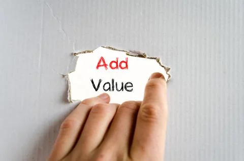 Add value text concept Stock Photos
