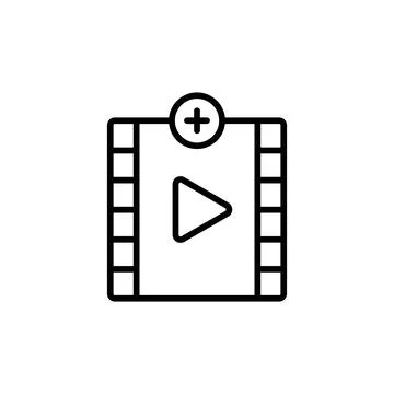 Add Video Button Icon for Media Editing Applications Stock Illustration