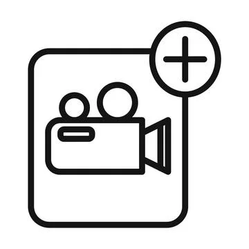 Add Video Icon for Content Creators and Video Editing Software Stock Illustration