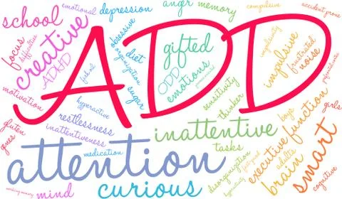 ADD Word Cloud 스톡 일러스트