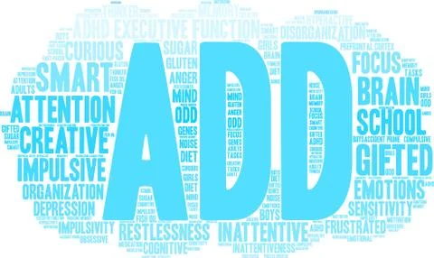 ADD Word Cloud 스톡 일러스트