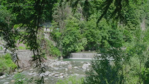 Adda river flowing in slow motion Stock Footage 143778207