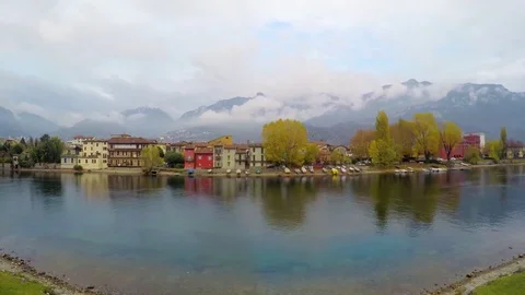 Adda  river from Lake of Como time lapse Stock Footage 82133701
