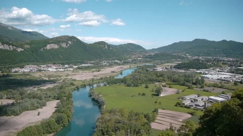 Adda river: panoramic view Video stock 154534024