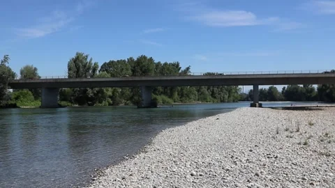 Adda River rapid famous scenic landscape in north Italy Stock Footage 312883155