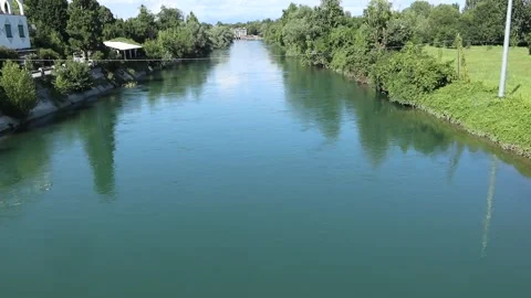 Adda River rapid famous scenic landscape in north Italy Stock Footage 314042960