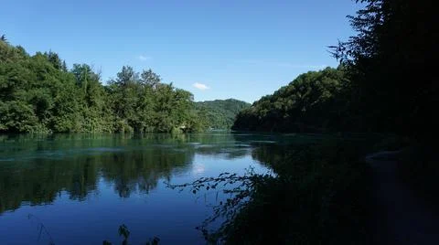 Adda river, the river flows slowly in a summer day Stock Photos