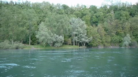 The Adda river with trees on its bank. Stock Footage 153972965