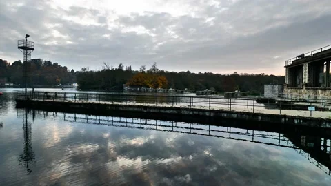 Adda river in Trezzo, Milan Stock Footage 165730177