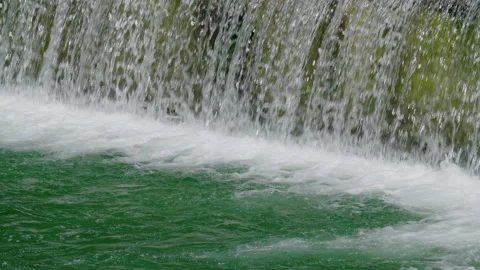 Adda river waterfall in slow motion Stock Footage 143780427
