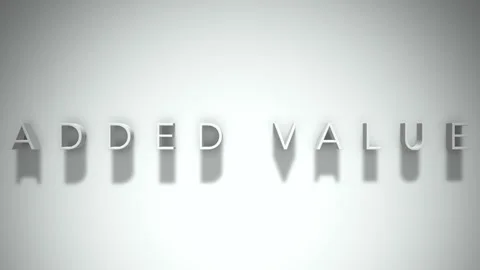 Added Value 3D title animation with shadows on a white background Stock Footage 296533019